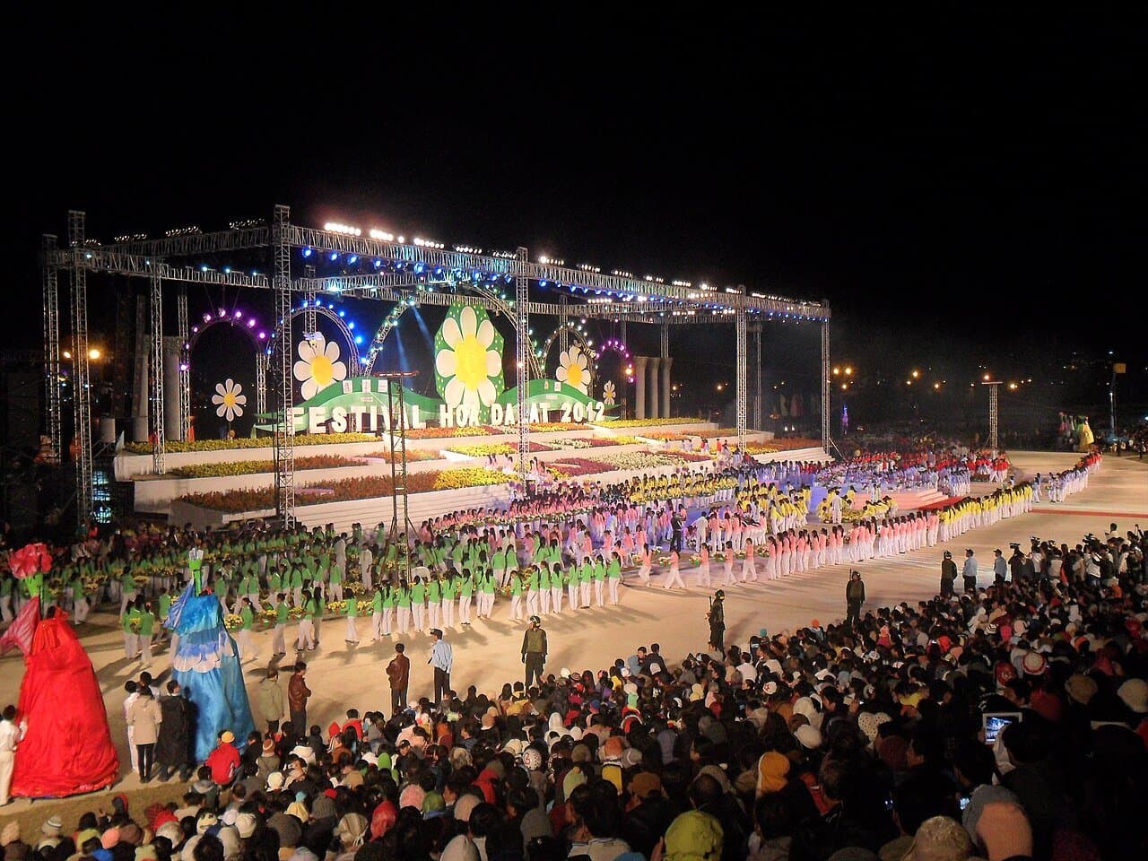 Da Lat Flower Festival display — the December biennial flower spectacle in Vietnam's Central Highlands