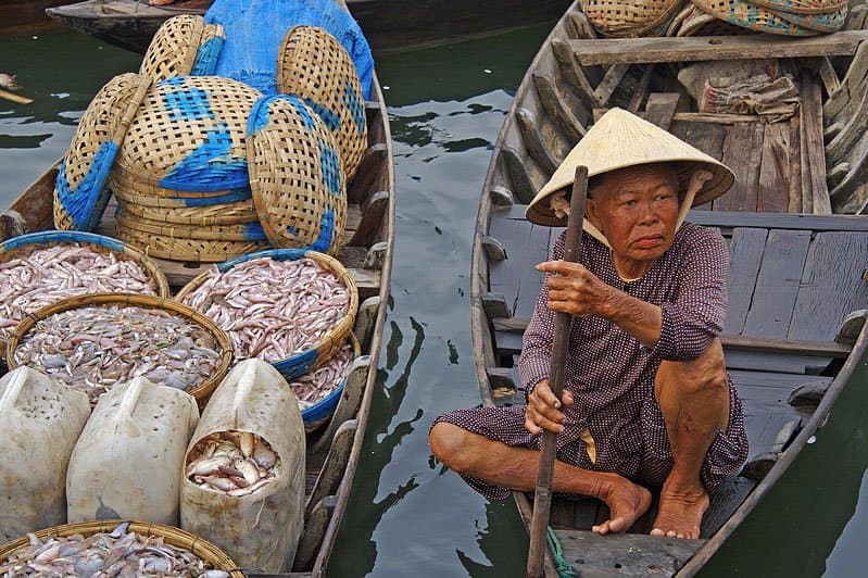 Hoi An's fish market in early morning — the source-ingredient stop on every cooking class