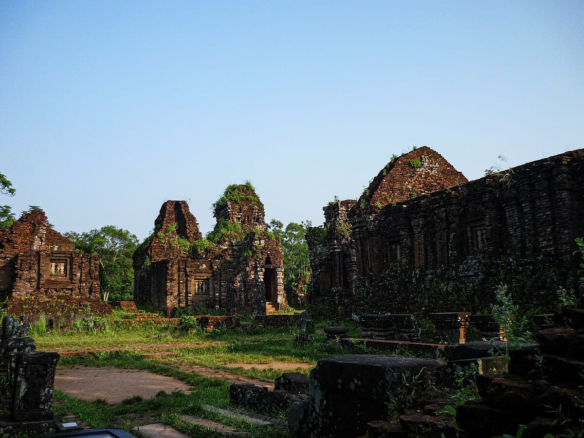 The main Cham tower complex at My Son Sanctuary at sunrise