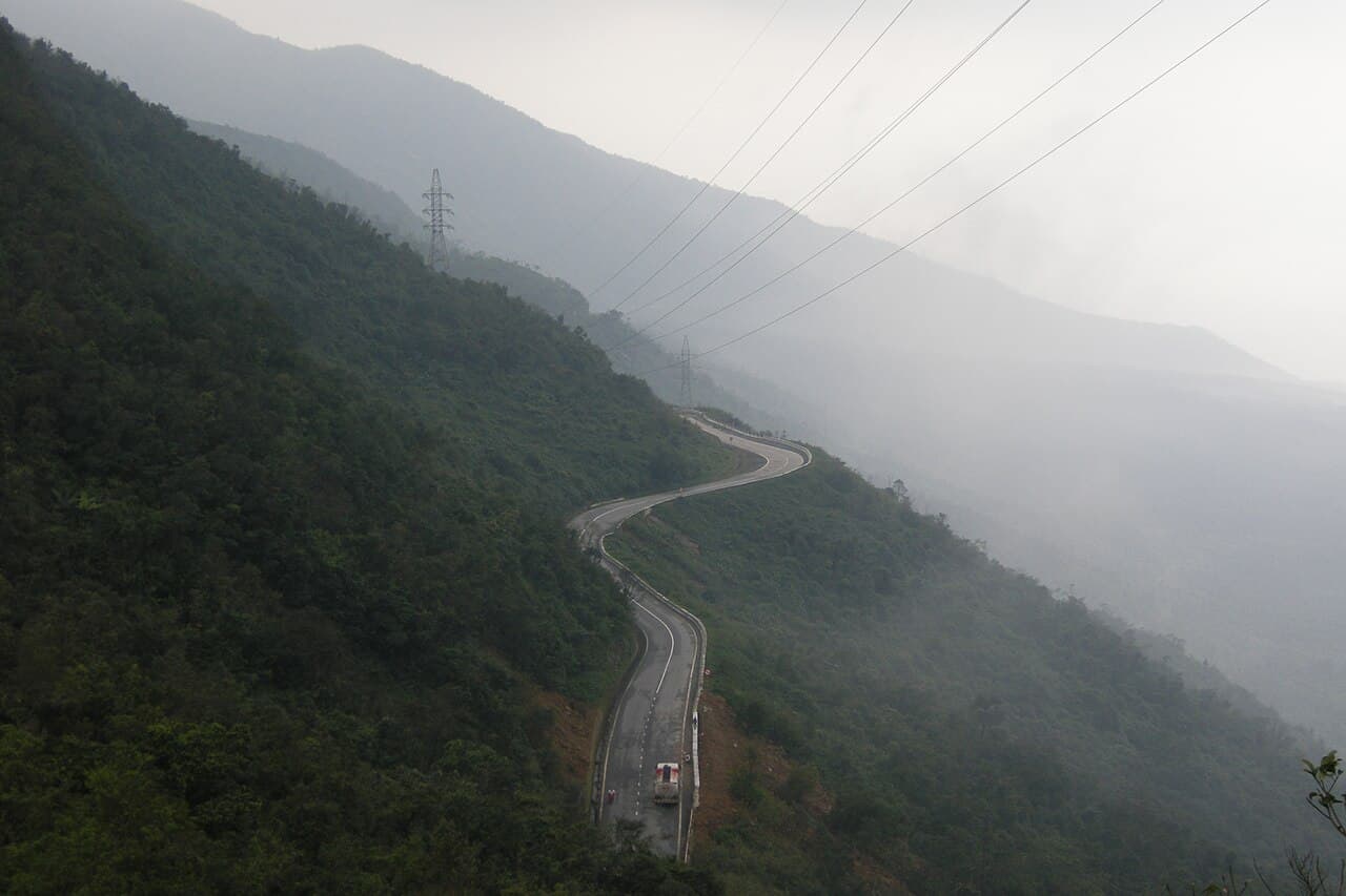 View from the Hai Van Pass down to Lang Co beach